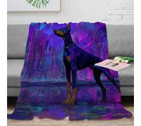 NAOFEKUID 3D Printed Doberman Art Pattern Blanket Microfiber Sofa Decor Dog Theme Throw Blanket for Adults Bedroom 40x50(100x130cm)