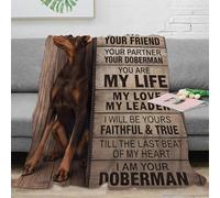 NAOFEKUID 3D Printed Doberman Dog Blanket Microfiber Home Decor Pet Lover Throw Blanket for Adults Sofa Couch Bedroom 40x50(100x130cm)