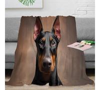 NAOFEKUID 3D Printed Doberman Pattern Blanket Microfiber Sofa Decor Pet Dog Throw Blanket for Adults Kids Gift Bedroom Warm 80×90(200x230cm)