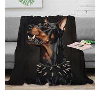NAOFEKUID 3D Printed Doberman Pattern Blanket Microfiber Throw Soft Warm Dog Decor for Sofa Bedroom Adult Home 80×90(200x230cm)