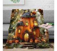 NAOFEKUID 3D Printed Fairy Cottage Blanket Microfiber Home Decor Fairytale Throw Blanket Soft Warm for Sofa Bedroom 50x60(127x152cm)