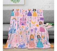 NAOFEKUID 3D Printed Fairytale Princess Design Blanket Microfiber Soft Home Decor Princess Throw Blanket for Sofa Bedroom 50x60(127x152cm)