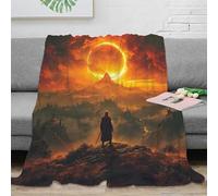 NAOFEKUID 3D Printed Fantasy Apocalypse Blanket Microfiber Home Decor Solar Eclipse Throw Blanket for Sofa Bedroom 120 chars 50x60(127x152cm)