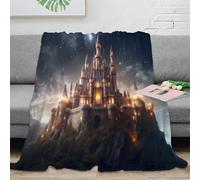 NAOFEKUID 3D Printed Fantasy Castle Blanket Microfiber Home Decor Magical Castle Throw Blanket for Sofa Bedroom Gift 50x60(127x152cm)