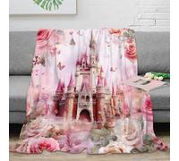 NAOFEKUID 3D Printed Fantasy Castle Blanket Microfiber Soft Home Decor Fairytale Castle Throw Blanket for Sofa Bed 80×90(200x230cm)