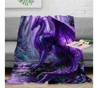 NAOFEKUID 3D Printed Fantasy Dragon Blanket Microfiber Home Decor Animal Print Throw Blanket Soft Warm for Sofa Bedroom 40x50(100x130cm)