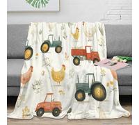 NAOFEKUID 3D Printed Farm Tractor Blanket Microfiber Home Decor Animal Pattern Throw Blanket Soft Warm for Sofa Bedroom All Ages 40x50(100x130cm)