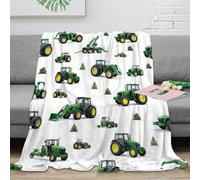 NAOFEKUID 3D Printed Farm Tractor Blanket Soft Microfiber Cozy Sofa Decor Heavy Machinery Throw Blanket 40x50(100x130cm)