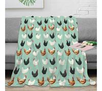 NAOFEKUID 3D Printed Farmhouse Chicken Blanket Microfiber Throw Sofa Home Decor Chicken Pattern Throw Blanket 60x80(150x200cm)