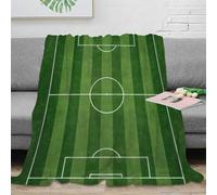 NAOFEKUID 3D Printed Football Field Blanket Microfiber Home Decor Soccer Pitch Throw Blanket Soft Warm 40x50(100x130cm)