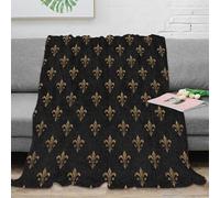 NAOFEKUID 3D Printed French Pattern Blanket Microfiber Home Decor Fleur de Lis Throw Blanket for Sofa Bedroom Adults 80×90(200x230cm)