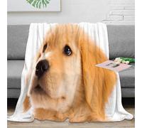 NAOFEKUID 3D Printed Golden Retriever Design Microfiber Blanket Soft Home Decor Dog Themed Throw Blanket for Sofa, Teens, Adults 40x50(100x130cm)