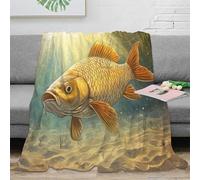 NAOFEKUID 3D Printed Goldfish Blanket Microfiber Cozy Home Decor Carp Theme Throw Blanket for Adults Sofa Bed 80×90(200x230cm)