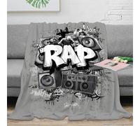 NAOFEKUID 3D Printed Graffiti Music Blanket Microfiber Home Decor Hip Hop Theme Throw Blanket for Adults Sofa Bedroom 50x60(127x152cm)