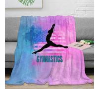 NAOFEKUID 3D Printed Gymnastics Blanket Microfiber Home Decor Dance Theme Throw Blanket Soft Warm for Sofa Bedroom Adults Teens 40x50(100x130cm)
