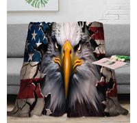 NAOFEKUID 3D Printed Majestic Eagle Blanket Microfiber Home Decor American Style Throw Blanket Soft Warm for Sofa Bedroom 50x60(127x152cm)
