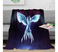 NAOFEKUID 3D Printed Mystic Blue Bird Blanket Ultra Soft Microfiber Home Decor Celestial Bird Throw Blanket for Adults Sofa Bedroom 40x50(100x130cm)