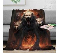 NAOFEKUID 3D Printed Mystic Three Wolves Blanket Microfiber Bed Decor Three Wolf Throw Blanket Soft for Sofa Adults Teens 80×90(200x230cm)