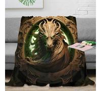 NAOFEKUID 3D Printed Mystical Dragon Blanket Microfiber Home Decor Fantasy Dragon Throw Blanket Soft Warm for Sofa Bed 40x50(100x130cm)