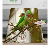 NAOFEKUID 3D Printed Parrot Design Blanket Microfiber Sofa Decor Exotic Birds Throw Blanket for Adults Bedroom 50x60(127x152cm)