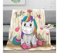 NAOFEKUID 3D Printed Rainbow Unicorn Blanket Microfiber Home Decor Cartoon Throw Blanket Soft Warm for Sofa Bedroom Adults Teens 80×90(200x230cm)