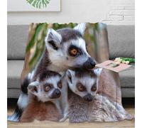 NAOFEKUID 3D Printed Realistic Animal Family Blanket Microfiber Sofa Decor Nature Theme Throw Blanket for Adults 80×90(200x230cm)