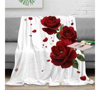NAOFEKUID 3D Printed Rose Floral Blanket Microfiber Home Decor Rose Pattern Throw Blanket for Adults Sofa Bed 80×90(200x230cm)