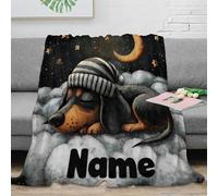 NAOFEKUID 3D Printed Sleepy Dog Blanket Microfiber Soft Home Decor Cartoon Dog Throw Blanket for Adult Teen Sofa Bedroom 40x50(100x130cm)
