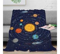 NAOFEKUID 3D Printed Solar System Microfiber Blanket for Adults Teens, Home Decor Planets Throw Blanket Sofa Bed Soft Cozy 40x50(100x130cm)