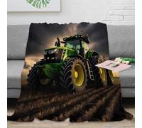 NAOFEKUID 3D Printed Tractor Blanket Microfiber Home Decor Farmland Throw Blanket Soft Warm for Sofa Bedroom 40x50(100x130cm)