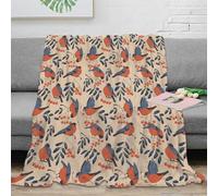 NAOFEKUID 3D Printed Tropical Birds Blanket Microfiber Throw Home Decor Exotic Nature Throw Blanket Sofa Bedroom All Seasons 50x60(127x152cm)