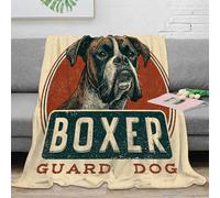 NAOFEKUID 3D Printed Vintage Boxer Dog Blanket Microfiber Home Decor Retro Pet Throw Blanket Soft Warm for Sofa Bed 40x50(100x130cm)
