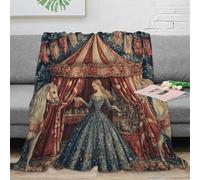 NAOFEKUID 3D Printed Vintage Palace Pattern Blanket Microfiber Home Decor Medieval Swan Castle Throw Blanket for Sofa Bed 40x50(100x130cm)