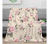NAOFEKUID 3D Printed Vintage Rose Pattern Microfiber Blanket for Adults, Floral Soft Throw Blanket for Sofa Bedroom Decor 50x60(127x152cm)