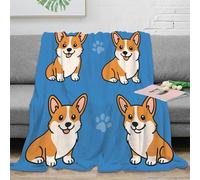 NAOFEKUID Adorable 3D Printed Corgi Dog Blanket Microfiber Home Decor Cute Corgi Throw Blanket Soft for Sofa Bedroom Adults 60x80(150x200cm)