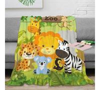 NAOFEKUID Adorable Animal 3D Printed Blanket Microfiber Home Decor Zoo Pattern Throw Blanket for Adults Teens Sofa Bedroom 50x60(127x152cm)