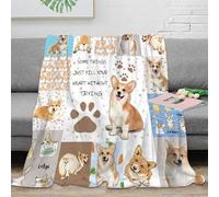 NAOFEKUID Adorable Cartoon Corgi 3D Printed Blanket Microfiber Cozy Home Decor Dog Throw Blanket for Sofa Bedroom Adults 60x80(150x200cm)