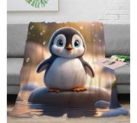 NAOFEKUID Adorable Illustration 3D Printed Penguin Blanket Microfiber Home Decor Soft Warm Penguin Throw Blanket for Adults Teens Sofa Bedroom 50x60(127x152cm)