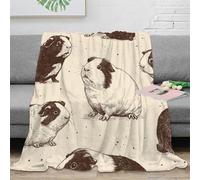 NAOFEKUID Adorable Pet Print 3D Printed Blanket Microfiber Home Decor Guinea Pig Throw Blanket for Sofa Bedroom 40x50(100x130cm)