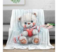 NAOFEKUID Adorable Teddy Bear 3D Printed Blanket Microfiber Sofa Decor Cute Teddy Throw Blanket for Adults Teens, Soft Warm All Seasons Use 70×80(180x200cm)