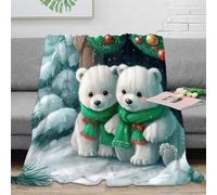 NAOFEKUID Adorable Winter Polar Bear 3D Printed Blanket Microfiber Soft Home Decor Arctic Bear Throw Blanket for Sofa Bedroom 80×90(200x230cm)