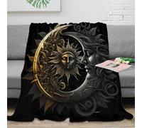 NAOFEKUID Astro 3D Printed Moon Sun Blanket Microfiber Home Decor Celestial Throw Blanket for Sofa Bedroom Adults 50x60(127x152cm)