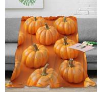 NAOFEKUID Autumn Style 3D Printed Pumpkin Blanket Microfiber Cozy Home Decor Pumpkin Throw Blanket for Sofa Bedroom 50x60(127x152cm)