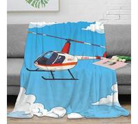 NAOFEKUID Aviation 3D Printed Helicopter Blanket Microfiber Home Decor Airplane Throw Blanket for Sofa Bed 50x60(127x152cm)