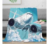 NAOFEKUID Aviation Theme 3D Printed Microfiber Blanket for Adults Teens Sofa Bedroom Decor Soft Warm Aeroplane Throw Blanket 80×90(200x230cm)