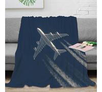 NAOFEKUID Aviation Themed 3D Printed Blanket Microfiber Home Decor Airplane Pattern Throw Blanket Soft Warm for Adults Sofa Bedroom 60x80(150x200cm)