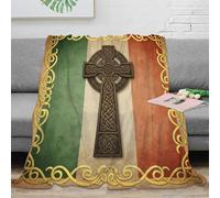 NAOFEKUID Celtic Style 3D Printed Blanket Microfiber Home Decor Irish Theme Throw Blanket for Adults Sofa Bedroom 50x60(127x152cm)