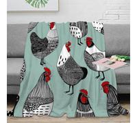 NAOFEKUID Cozy 3D Printed Farmhouse Chicken Blanket Microfiber Soft Sofa Home Décor Hen Throw Blanket All Seasons 50x60(127x152cm)