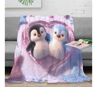 NAOFEKUID Cozy Cute 3D Printed Penguin Blanket Microfiber Home Decor Penguin Throw Blanket Soft Warm for Sofa Bedroom 60x80(150x200cm)