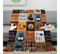 NAOFEKUID Cozy Halloween 3D Printed Blanket Microfiber Sofa Bed Home Decor Pumpkin Ghost Throw Blanket for Adults Teens 50x60(127x152cm)